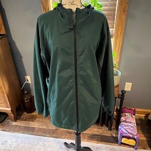 Men’s Hunter Green  Hooded Jansport Wind Jacket Size Medium
